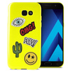 PURO Patch Mania - Samsung Galaxy A3 (2017) case with 5 stickers included (yellow)