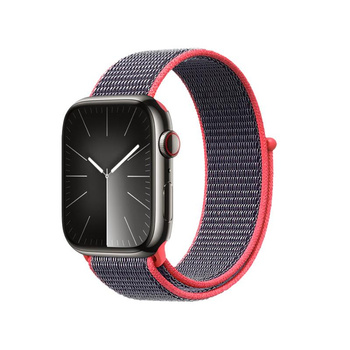 Crong Nylon - Sportarmband für Apple Watch 44/45/46/49 mm (Electric Pink)
