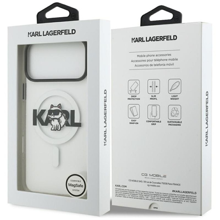 Karl Lagerfeld IML Choupette Sketch Logo MagSafe - Hülle für iPhone 17 Pro (transparent)