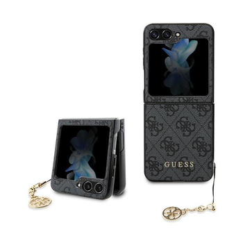 Guess 4G Charms Collection - pouzdro pro Samsung Galaxy Z Flip 5 (šedé)