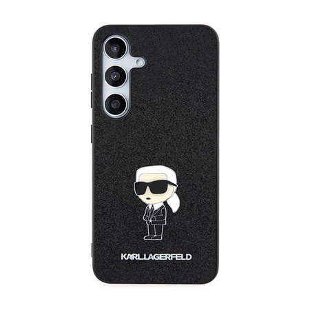 Karl Lagerfeld Fix Glitter Iconic Logo fém kitűző - Samsung Galaxy S24 tok (fekete)