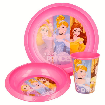 Princesse - Set de vaisselle (assiette, bol et tasse de 260 ml)