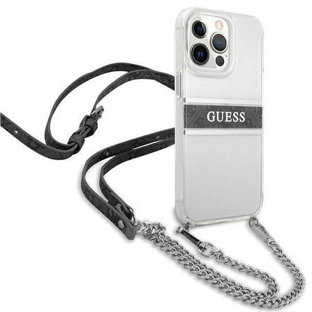Guess 4G Silver Stripe Crossbody - iPhone 13 Pro Case