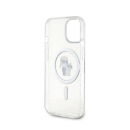 Karl Lagerfeld Karl & Choupette Glitter Magsafe - iPhone 15 Plus Tasche (Transparent)