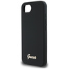 Guess Silicone Script Metal Logo MagSafe - Hülle für iPhone 16e (schwarz)