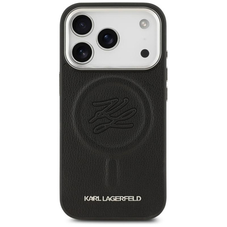 Karl Lagerfeld Initial & Metal Logo MagSafe - Pouzdro pro iPhone 17 Pro (černé)