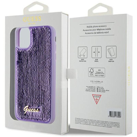 Guess Sequin Script Metal - iPhone 11 tok (lila)