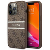 Guess 4G Printed Stripe - pouzdro pro iPhone 13 Pro (hnědé)