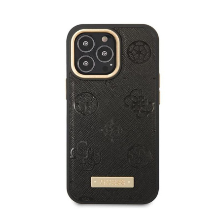 Guess Peony Logo Plate MagSafe - iPhone 13 Pro Max tok (fekete)