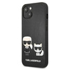 Karl Lagerfeld PU-Leder mit Karl & Choupette-Prägung - iPhone 13 Mini Tasche (schwarz)
