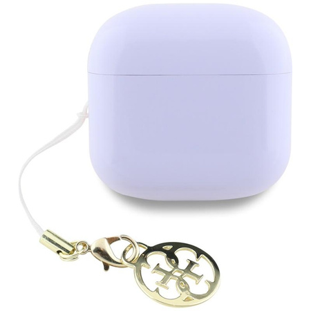 Guess Glossy Effect Printed Classic Logo & Charm - TWS Bluetooth Headphones + Charging Case (Lavender)