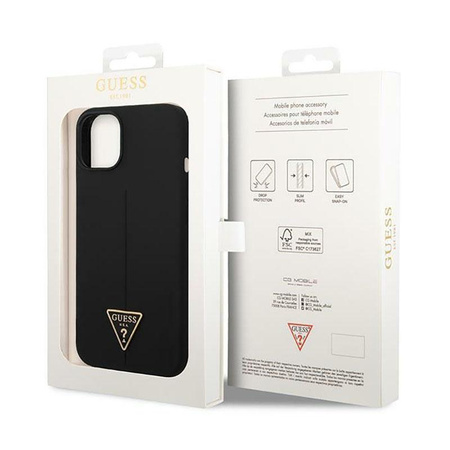 Guess Silicone Triangle Logo - Case for iPhone 14 Plus (Black)