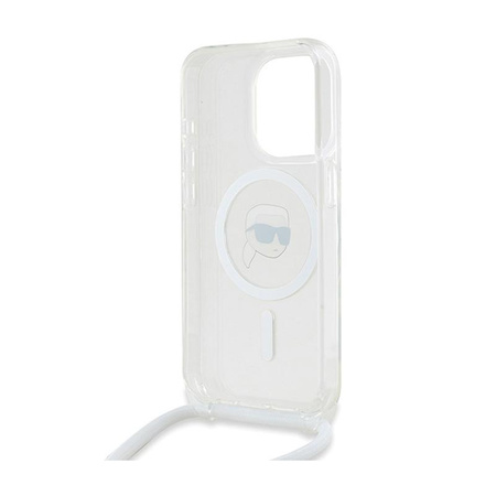 Karl Lagerfeld Crossbody IML Karl Head MagSafe - pouzdro pro iPhone 15 Pro (průhledné)