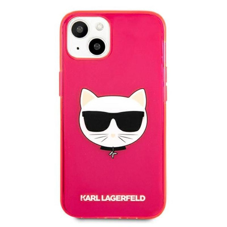 Karl Lagerfeld Choupette Head - Etui pour iPhone 13 mini (rose fluo)