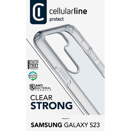 Cellularline Clear Strong - Samsung Galaxy S23 case with antibacterial protection (transparent)