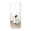 Karl Lagerfeld Liquid Glitter Choupette Fun - iPhone 12 / iPhone 12 Pro tok (arany)