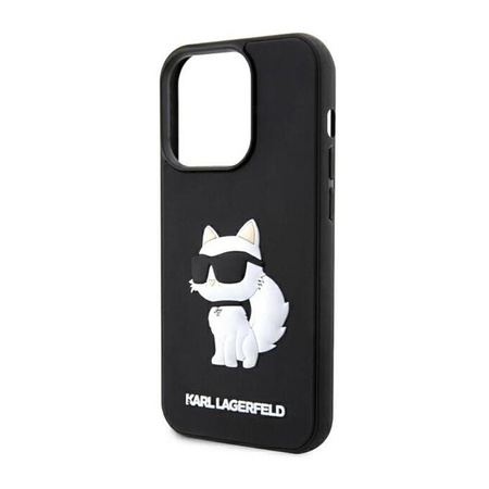 Karl Lagerfeld 3D gumi NFT Choupette - iPhone 14 Pro tok (fekete)