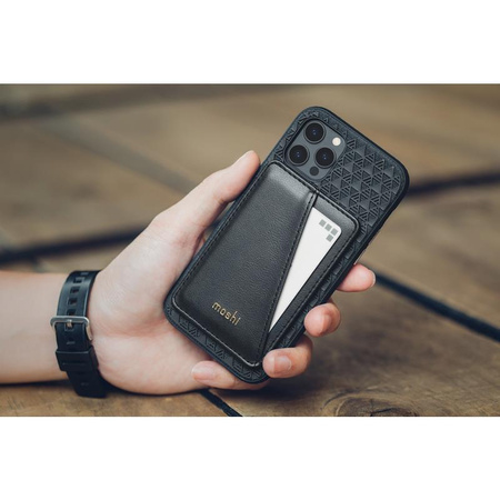 Moshi Slim Wallet - Magnetische Brieftasche (SnapTo™ System) (Karamellbraun)