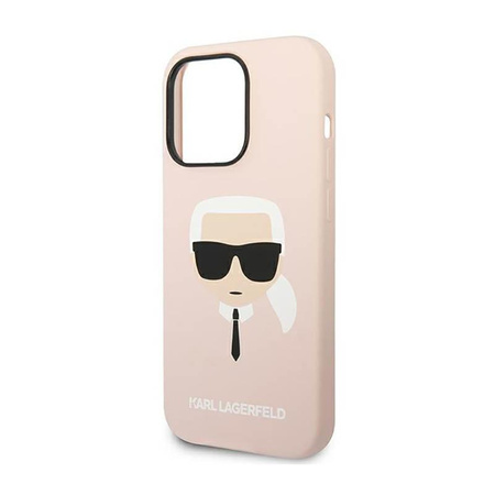 Karl Lagerfeld Silikon Iconic Karl`s Head - iPhone 14 Pro Max Hülle (rosa)