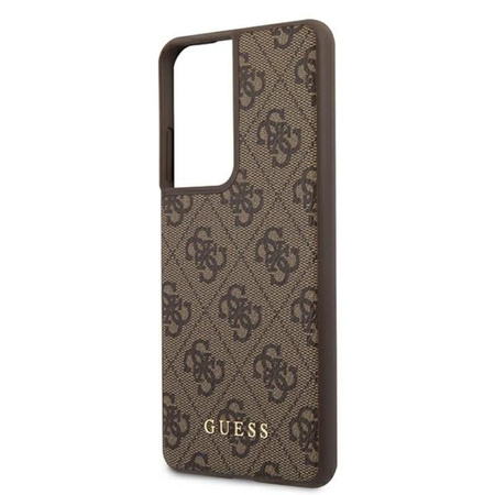 Guess 4G Metal Logo - Étui Samsung Galaxy S21 Ultra (marron)