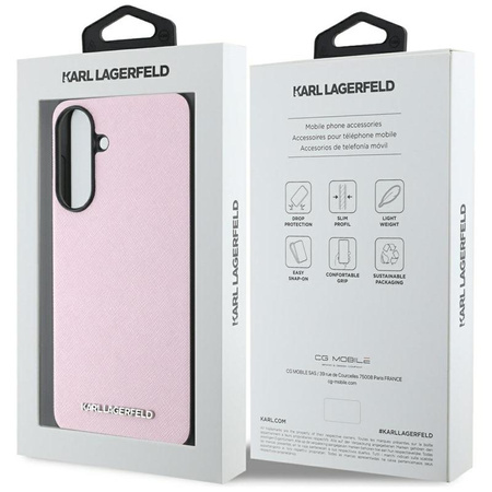 Karl Lagerfeld Saffiano Metal Logo - Etui pour Samsung Galaxy A56 5G (rose)