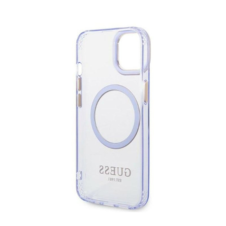 Guess Gold Outline Transluzent MagSafe - iPhone 14 Tasche (lila)