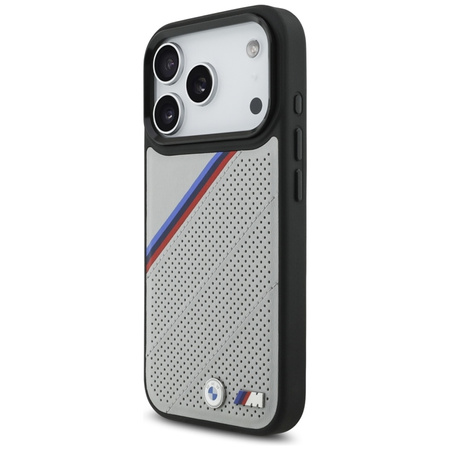 BMW M Tricolor Metal Logo MagSafe - iPhone 17 Pro Case (Gray)