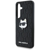 Karl Lagerfeld Leather Monogram Pin Logo Choupette Head - Case for Samsung Galaxy S25 (Black)
