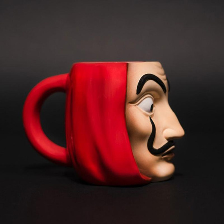 House of Paper - Keramikbecher in 3D-Geschenkbox 350 ml (Salvador Dali Maske)