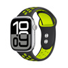 Crong Duo Sport - Apple Watch szíj 38/40/41/42 mm (fekete/lime)