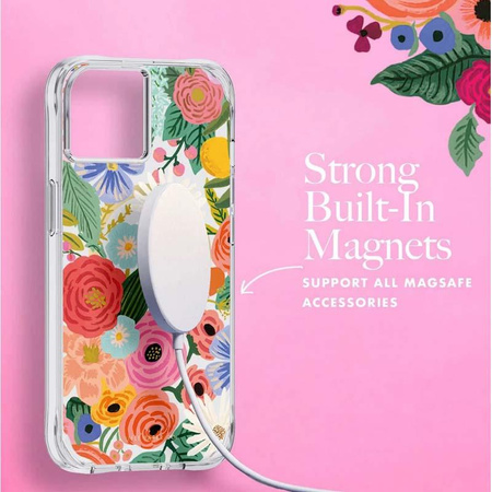 Rifle Paper Clear MagSafe – Hülle für iPhone 14 Plus (Garden Party Blush)