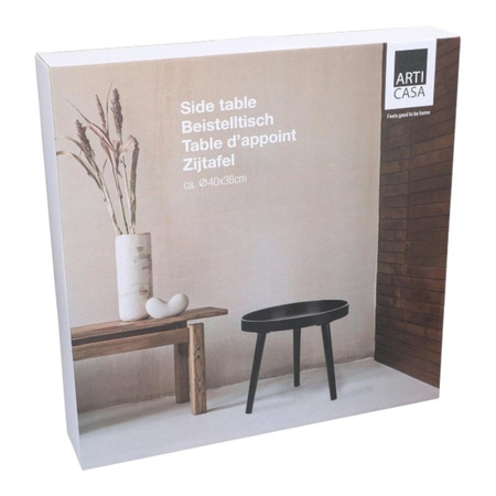 Arti Casa - Runder Couchtisch für Wohnzimmer 40x36 cm (Schwarz)