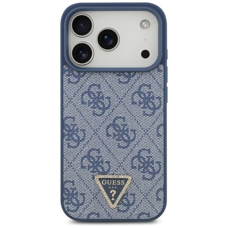 Guess Leather 4G Triangle Strass MagSafe - Case iPhone 17 Pro (Blue)