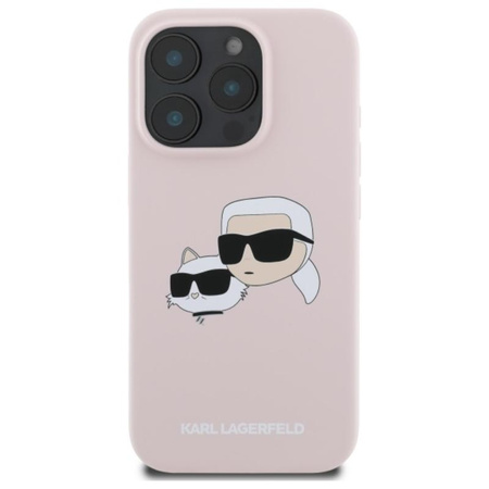Karl Lagerfeld Silicone Double Heads Print MagSafe – Pouzdro iPhone 16 Pro Max (růžové)