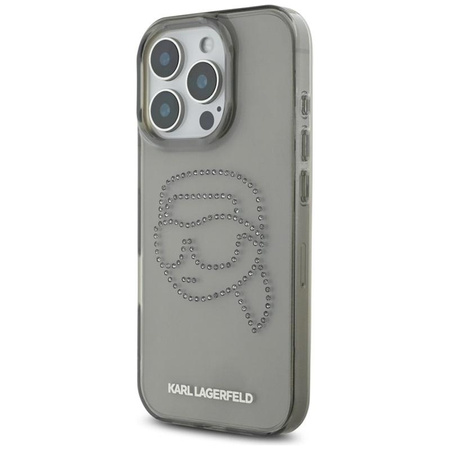 Karl Lagerfeld IML strasszos Karl Head - tok iPhone 16 Pro készülékhez (fekete)