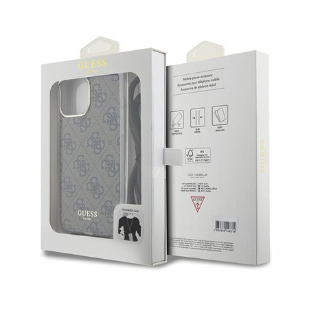 Guess Crossbody Cord 4G Print - pouzdro pro iPhone 15 Pro (hnědé)