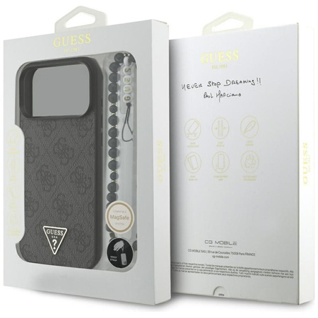 Guess 4G Strap Triangle Logo MagSafe - Case iPhone 17 Pro Max (black)