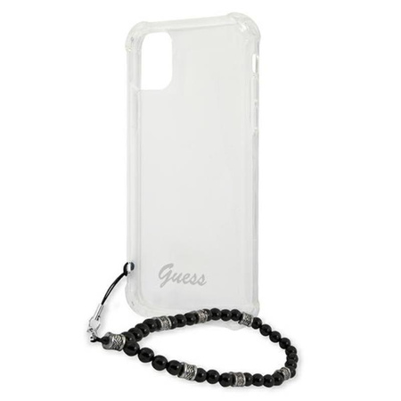 Guess Black Pearl Strap - Coque iPhone 12 / iPhone 12 Pro (Transparent)