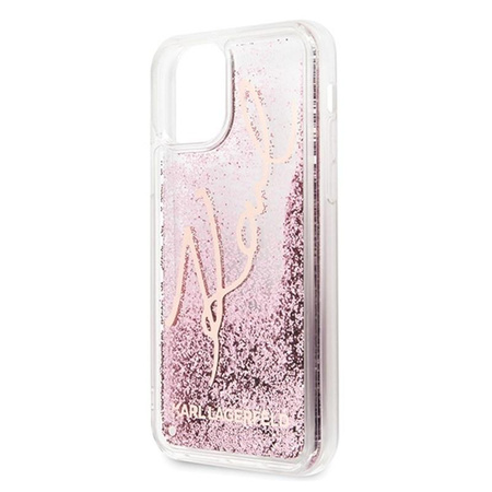 Karl Lagerfeld Signature Glitter Case - iPhone 11 Pro Max Case (Rose Gold)