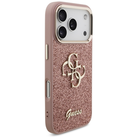 Guess Fixed Glitter Big 4G Metal Frame - Case iPhone 17 Pro (pink)