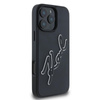 Karl Lagerfeld 3D gumi Bicolor Signature - iPhone 16 Pro Max tok (fekete)