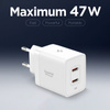 Spigen Essential EE472EU GaN Pro - 2x USB-C 47W Wall Charger (White)