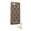 Guess 4G Charms Collection - iPhone 8 Plus / 7 Plus case with pendant (brown)