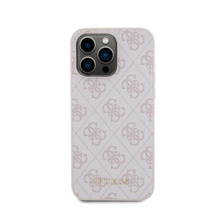 Guess 4G Metall Gold Logo - iPhone 15 Pro Max Tasche (rosa)