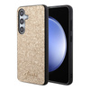Guess Glitter Flakes Metal Logo Case - Samsung Galaxy S24 Case (Gold)
