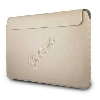 Pouzdro na počítač Guess Saffiano Script - 13" pouzdro na notebook (zlato)