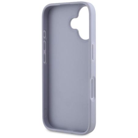 Guess Hot Stamp 4G minta háromszög fém logó - tok iPhone 16 (lila)