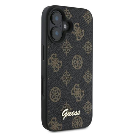 Guess Peony Script MagSafe – Pouzdro pro iPhone 16 Plus (černé)
