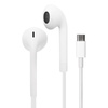 PURO ICON Stereo Earphones - USB-C flat cable headphones with microphone and remote control (White)
