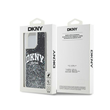 DKNY Liquid Glitter Big Logo - Hülle für iPhone 14 Pro Max (schwarz)